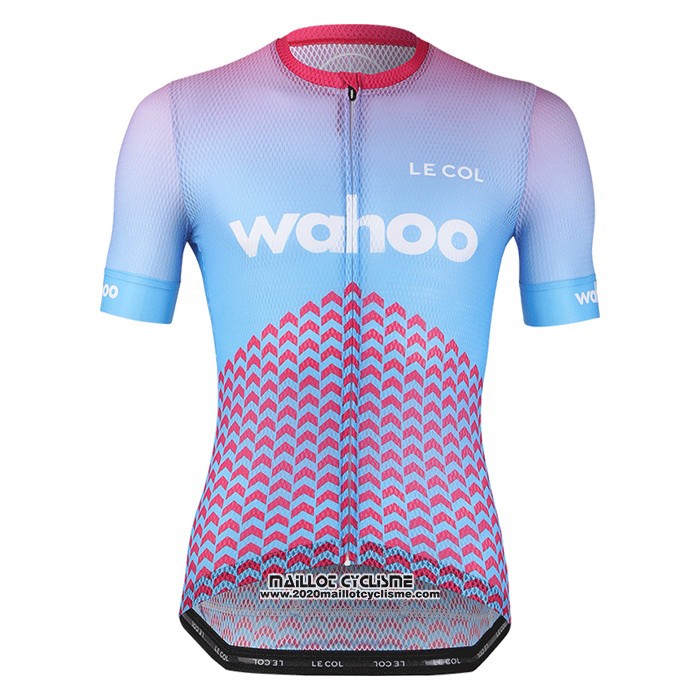 2020 Maillot Ciclismo Le Col Azur Rose Manches Courtes et Cuissard